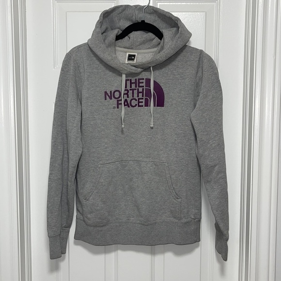 [The North Face] Half Dome Pullover Hoodie Grey / Purple -S - Picture 2 of 5